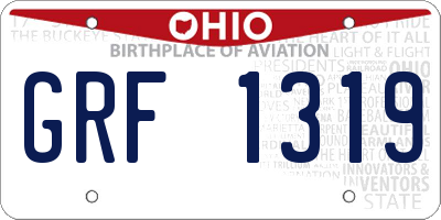 OH license plate GRF1319