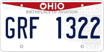 OH license plate GRF1322
