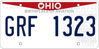OH license plate GRF1323
