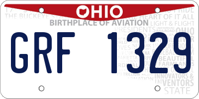 OH license plate GRF1329