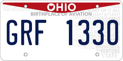 OH license plate GRF1330