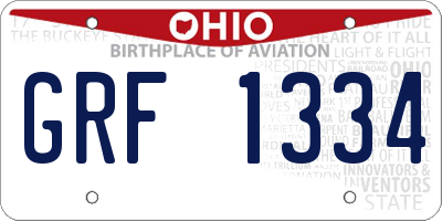 OH license plate GRF1334