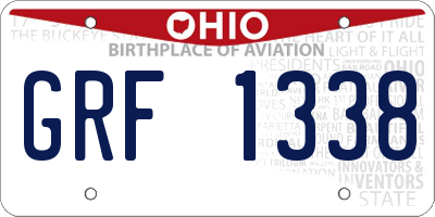 OH license plate GRF1338
