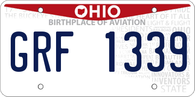 OH license plate GRF1339