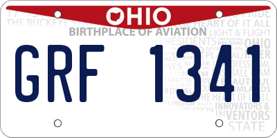 OH license plate GRF1341