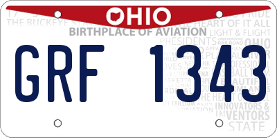 OH license plate GRF1343