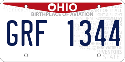 OH license plate GRF1344