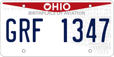 OH license plate GRF1347