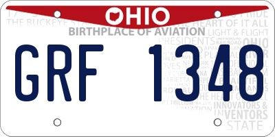 OH license plate GRF1348