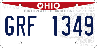 OH license plate GRF1349