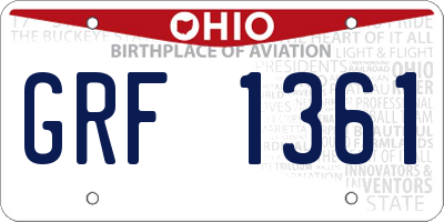 OH license plate GRF1361