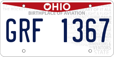 OH license plate GRF1367