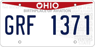 OH license plate GRF1371