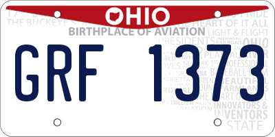 OH license plate GRF1373