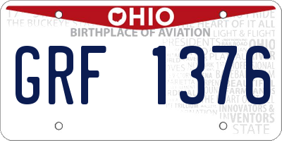OH license plate GRF1376