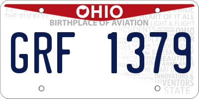 OH license plate GRF1379