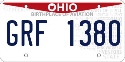 OH license plate GRF1380