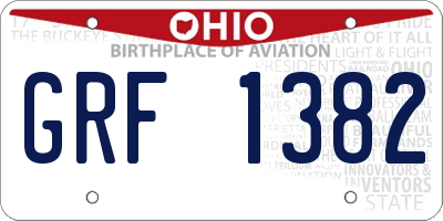 OH license plate GRF1382