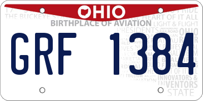 OH license plate GRF1384