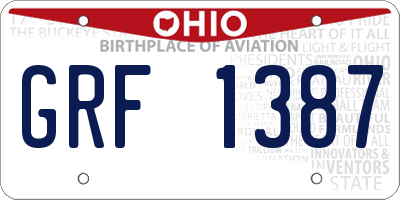 OH license plate GRF1387