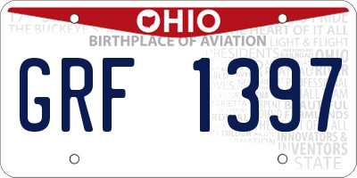 OH license plate GRF1397