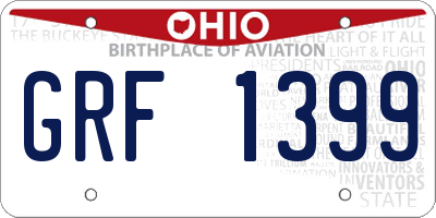 OH license plate GRF1399