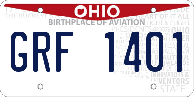 OH license plate GRF1401