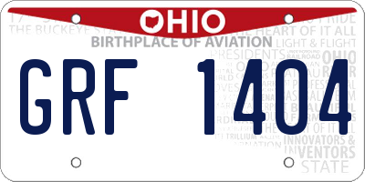 OH license plate GRF1404