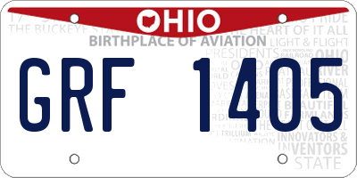 OH license plate GRF1405