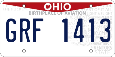 OH license plate GRF1413