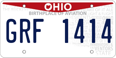 OH license plate GRF1414