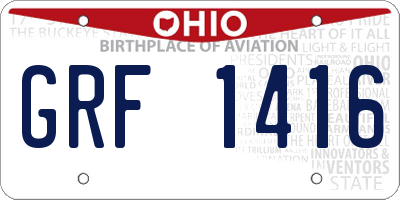 OH license plate GRF1416