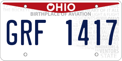 OH license plate GRF1417