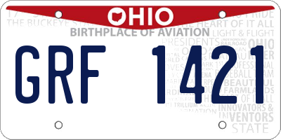OH license plate GRF1421