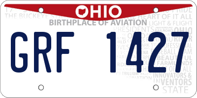 OH license plate GRF1427