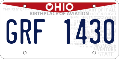 OH license plate GRF1430