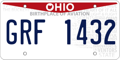 OH license plate GRF1432