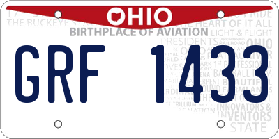 OH license plate GRF1433