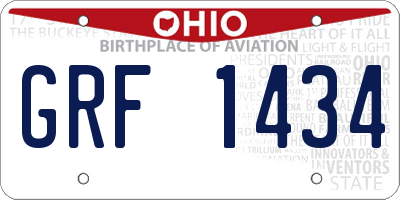 OH license plate GRF1434