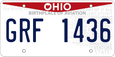 OH license plate GRF1436