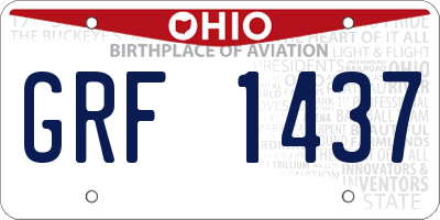 OH license plate GRF1437