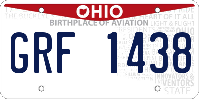 OH license plate GRF1438