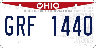 OH license plate GRF1440