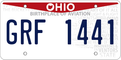 OH license plate GRF1441