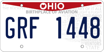 OH license plate GRF1448
