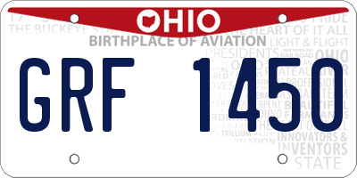 OH license plate GRF1450