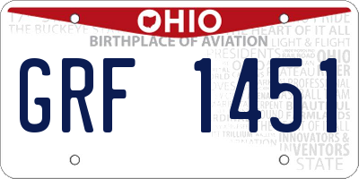 OH license plate GRF1451