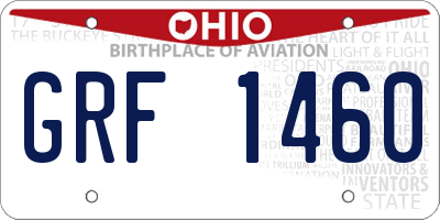 OH license plate GRF1460