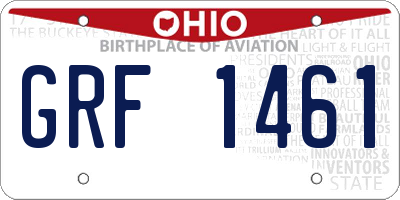 OH license plate GRF1461