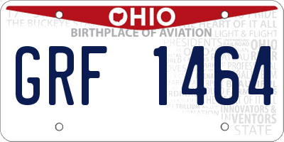 OH license plate GRF1464